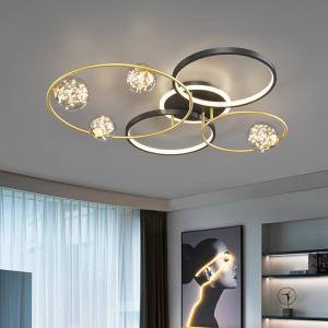 China Modern Simple Round Led Ceiling Light Minimalist Living Room Bedroom Black Gold Ceiling Light(WH-MA-284) wholesale
