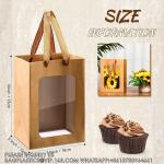 Kraft Paper Bags With Handles Transparent Flower Bouquet Bags For Present Bridal