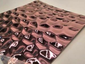 China Rose Gold Color Plating Embossed Stainless Steel Sheet Metal 4x8 wholesale
