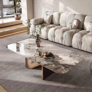 China Modern Stainless Steel Marble Square Living Room Coffee Table wholesale