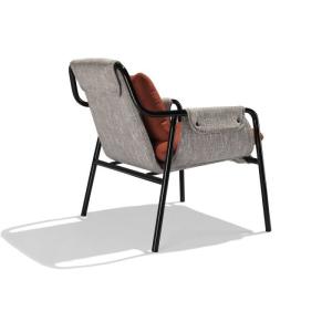 China FLETCHER Fiberglass Lounge Chair With Matte Black Steel Frame Fabric Snap wholesale