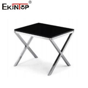 China Contemporary Chic Glass And Steel Coffee Table Living Room Furniture wholesale