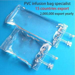 China 250ml 500ml 1000ml Disposable PVC Disposable Medical Infusion Bag IV Infusion Bag with single Tube Soft Bag wholesale