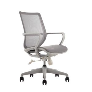China Grey Fabric Swivel Office Chair Shaped Foam Cushion Ergonomic With Wheels on sale