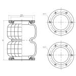Aluminium Flange Pickup Truck Suspension Air Springs Double Convoluted 1/4''