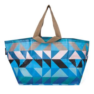 China Handled Blue Polypropylene Tote Bags For Shopping And Promotion Silk Screen wholesale