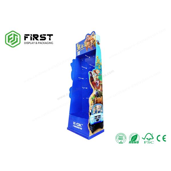 Custom Retail POP Displays 4C Offset Printing Paper Cardboard Floor Hook Display Stand