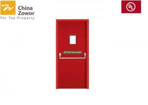 China 1.5 Hour Rated Steel Fire Exit Doors Solid Construction With Honeycomb Paper Filler wholesale