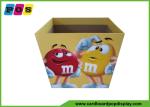 Point Of Sale Retail Cardboard Recycling Bins Display Stand For M&M Candies
