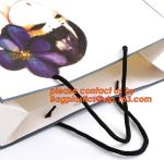 Recycle eco friendly Brown flat bottom shopping kraft paper bag With Paper