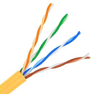 China Orange Cat6a Ethernet Cable Roll Speed 1000Mbps 24 AWG CMX Fire Rated wholesale