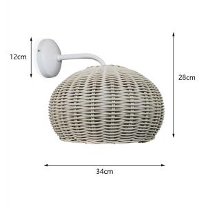 China 220V Rattan Wall Lamp Shade Hand Knitting Waterproof For Outdoor wholesale