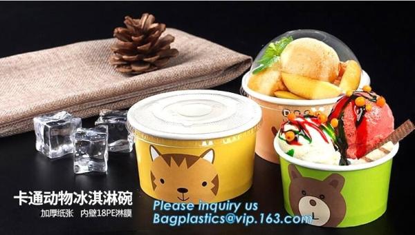 12oz 360ml 34oz 1000ml ice cream paper cup and paper lid,double pe coating
