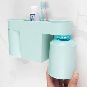 China Wall Absorbing Non Perforating Toothbrush Cup Set ABS Fall Resistant wholesale
