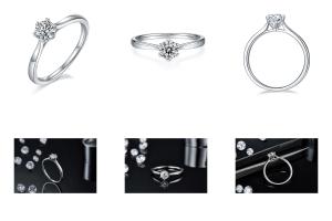China 0.5ct Shape Hexgonal Lab Diamond Jewelry With Silver Women Ring wholesale