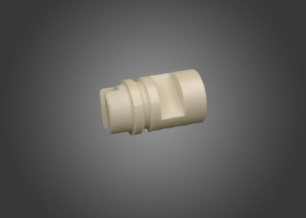 Yellow 99.7 % Alumina Precision Machine Parts , Screw Thread Industrial Ceramic