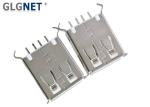 180 Degree Vertical Micro USB Female Connector Type A DIP Mounting