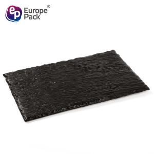 China Europe Pack new arrival square black plastic slate serving tray wholesale