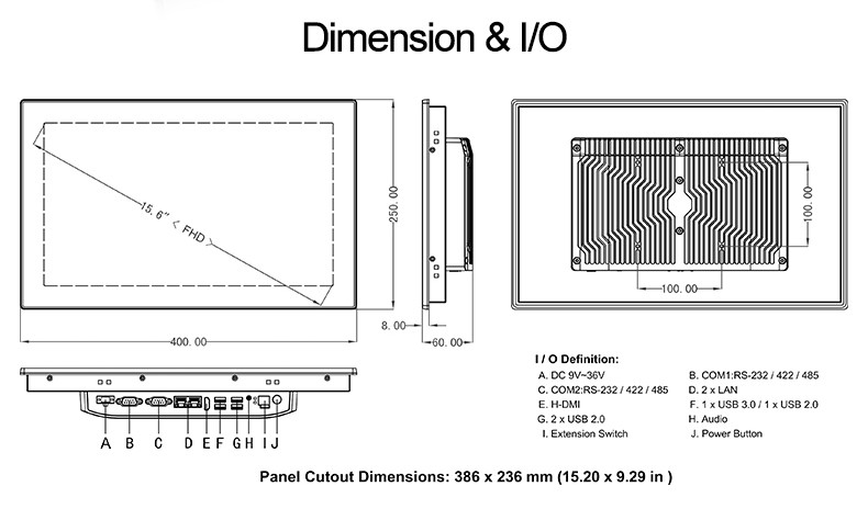15.6 Inch Industrial Touch Panel PC