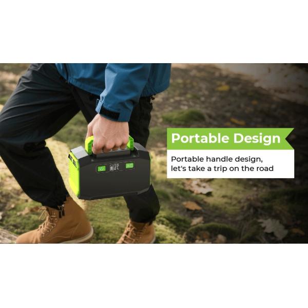 Portable 200W Multipurpose Solar Charging Lithium-Ion Battery Power Generator Camping Outdoor Emergency Power Station