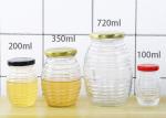 Transparent Glass Honey Jars With Aluminum Lid Round Shape YF201901030