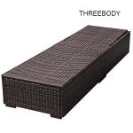 Patio Chaise Outdoor Lounge Sofa Adjustable Hight With Cushion Espresso Brown