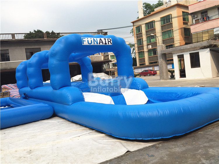 0.55mm PVC Tarpaulin Single Lane Inflatable Slip And Slide With Swimming Pool