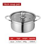 New Design Silver Kitchen Small Stock Pot Stainless Steel Shabu Shabu Induction