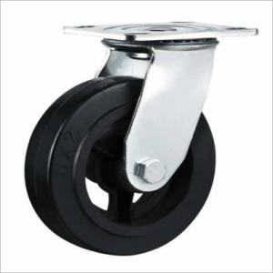 China 4 inch heavy duty rubber wheels iron casters rubber caster wholesale