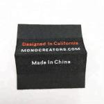 High quality custom heat cut satin woven label for clothing and hats