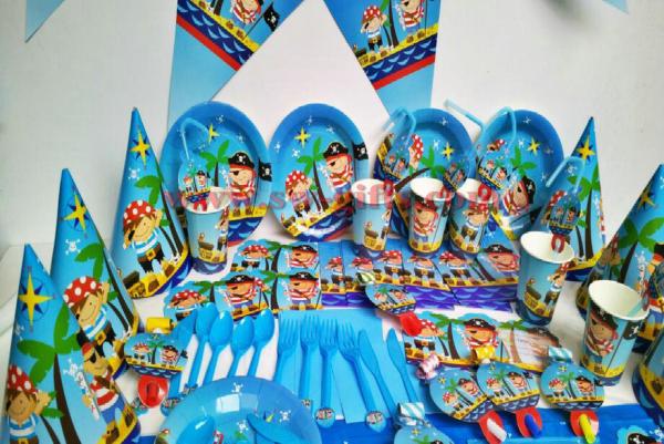 Baby pirate party set supplies kids birthday suppliers boy child Decorations