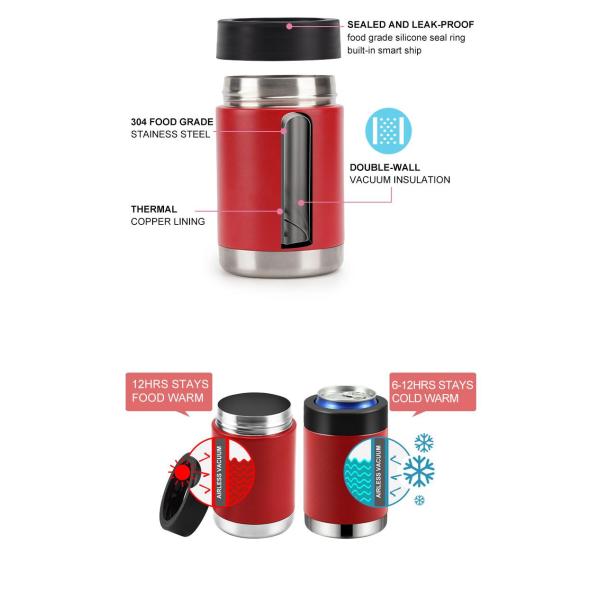 380ML Personalized Double Wall Stainless Steel Vacuum Flask Keep Cold Insulated Beer Cooler Holder Fits All 16OZ Slim Cans Easy To Use