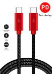 Data Sync Head Nylon Braided Usb C Quick Charge Cable