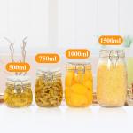 Transparent Empty Glass Jam Jar Airtight Easy To Wash Thick Material Round Shape