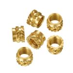 M6 C3604 Brass Knurled Threaded Inserts For Plastic Molding Furniture Insert