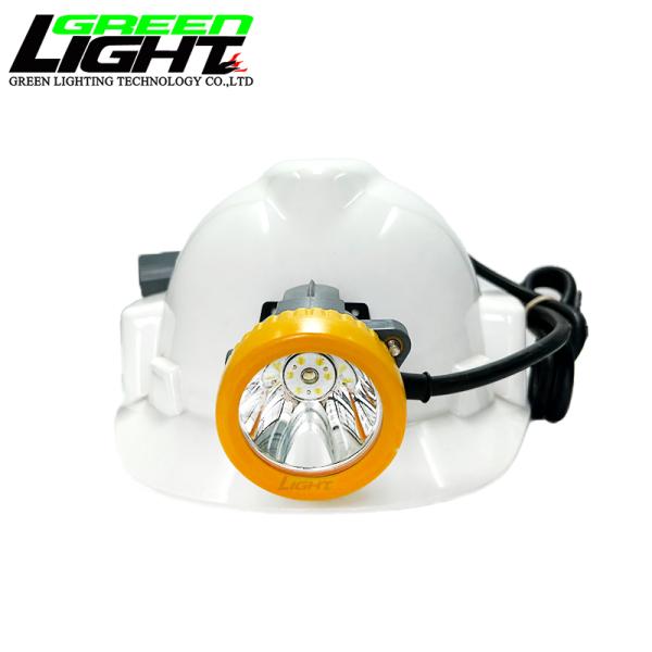 GLT-7C Corded Cap Lamp with 17hrs Working Time Impact Resistant LED Mining Headlamp Featuring One Main Light Two Auxiliary Lights