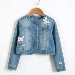 Modern Design Embroidery Jeans Jacket For Girls , Spring Girls Jeans Coat