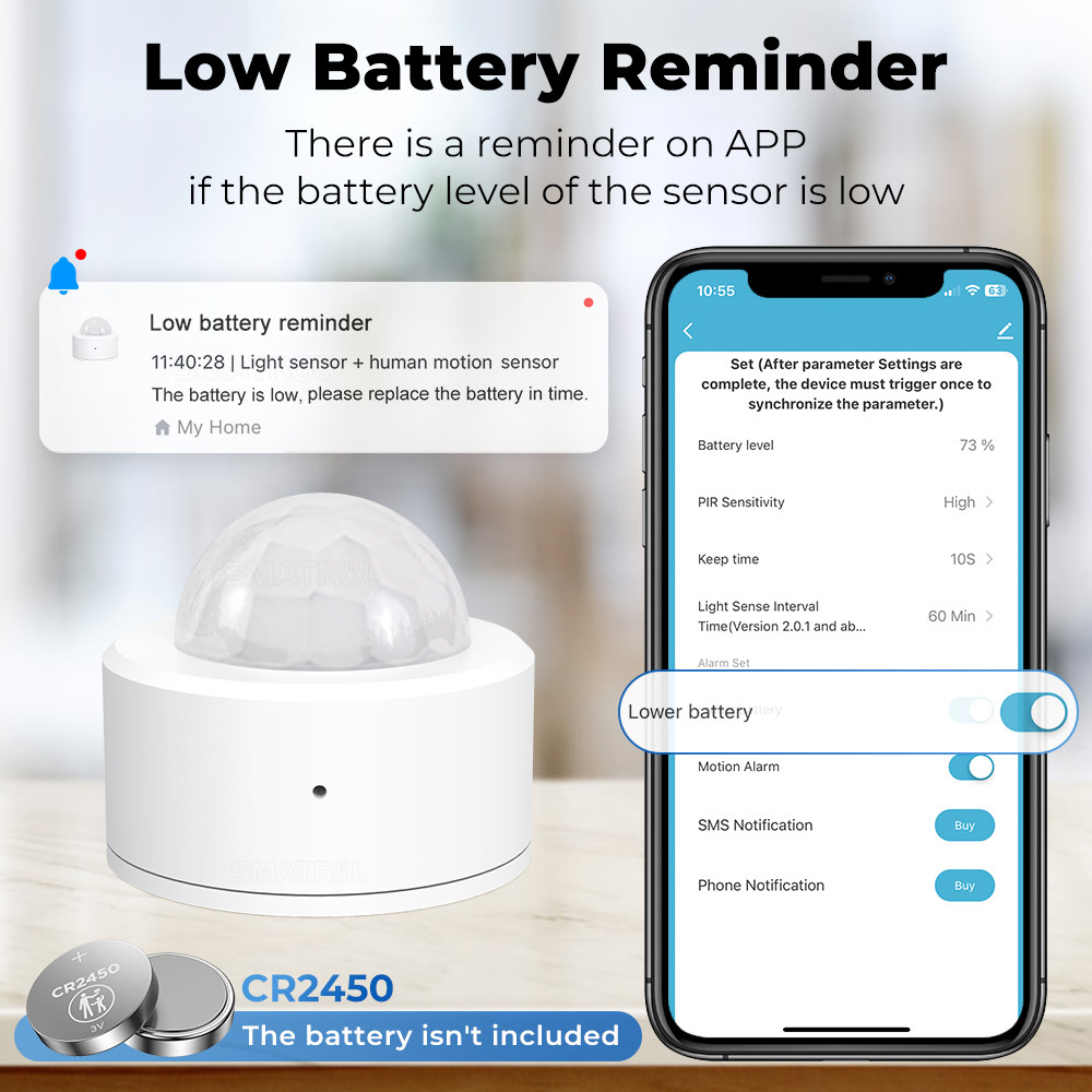 Tuya Zigbee 3.0 PIR Motion Detector Luminance Sensor 2 in 1 Security Anti-Theft Alarm Sensor Smart Light Sensing