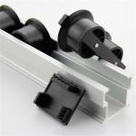 ESD 6063 Aluminum Flow Roller Track JY 2049A With Flange