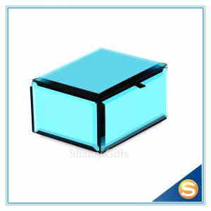 China Wedding Gifts Custom Design Blue Glass Jewellery box Wedding Gift box on sale