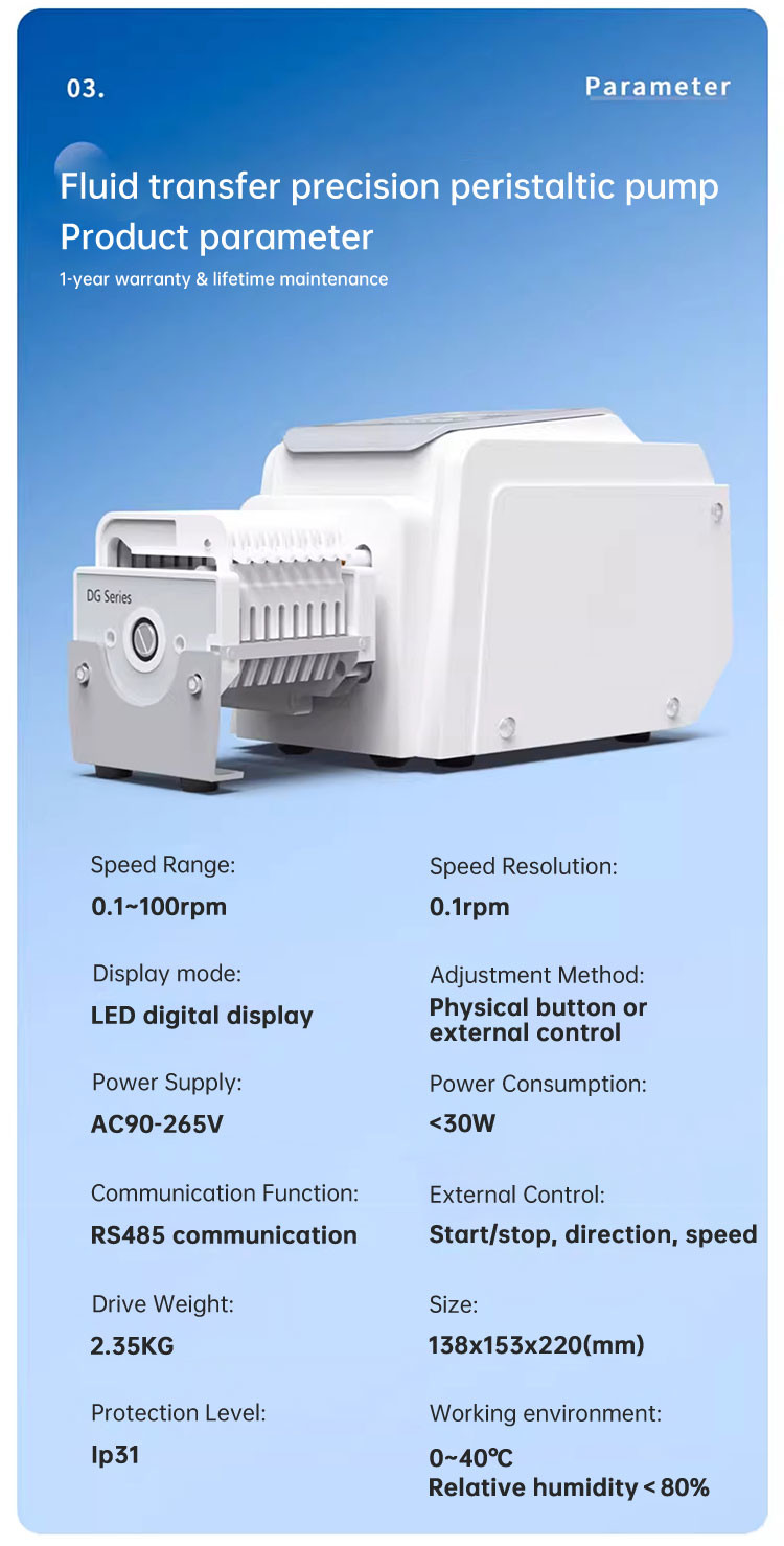 BT100-2J High Quality Food Laboratory Metering Peristaltic Water Pump