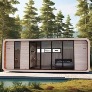 China Family Living Wooden Floor 20ft Seashore Holiday Special Shaped House with Customized Color and Fast Installation wholesale