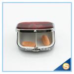 Zinc Alloy Custom Lockable metal pill box Traveling Promotional Gifts Square