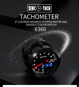 China 636 Sensor 2 Inch Digital Tachometer Gauge 1000rpm For 12V Vehicle on sale