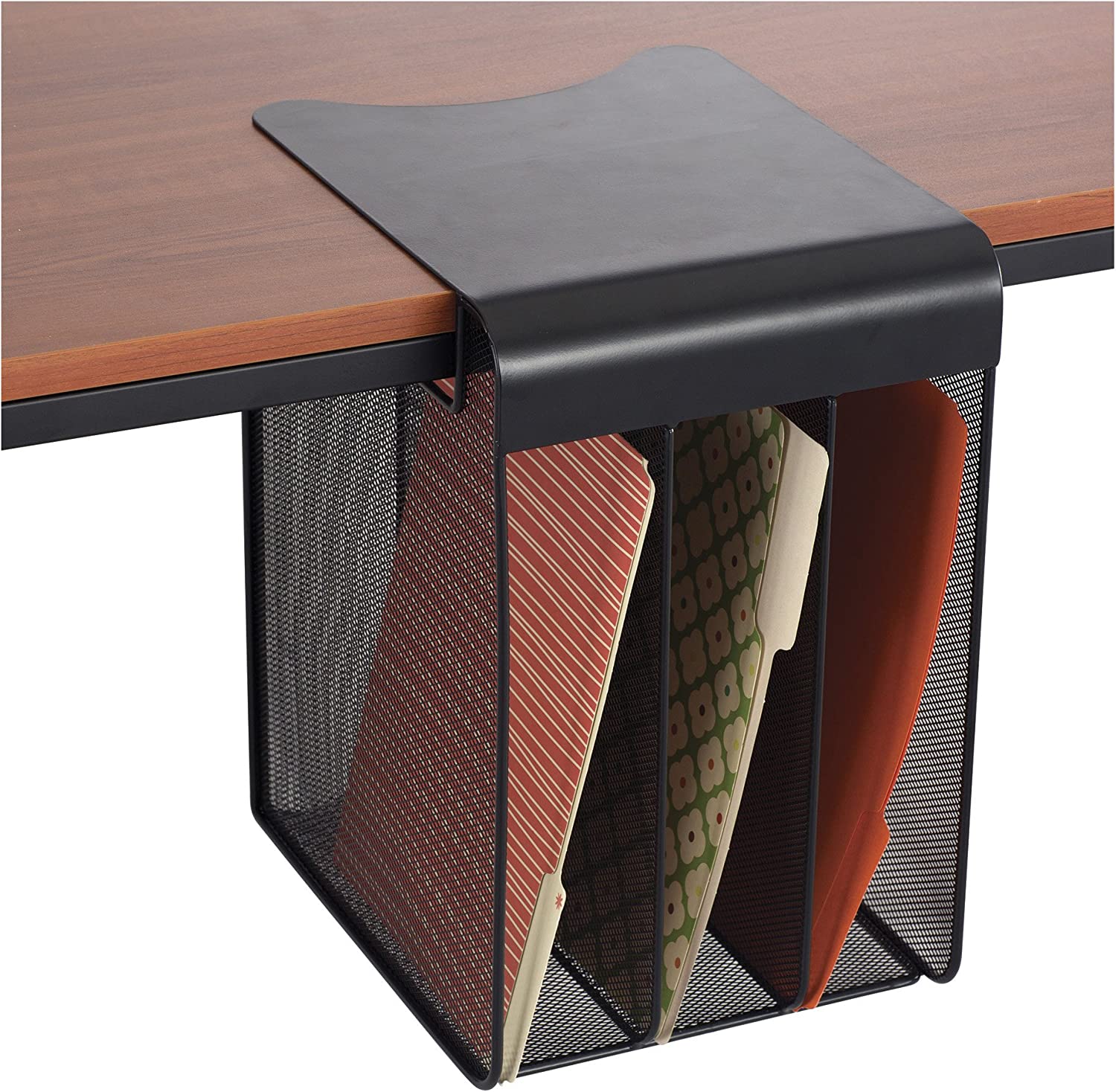 Rectangle Solid Top Vertical Hanging Drawer Basket Desk Storage Under Cabinet Bookshelf Organizer