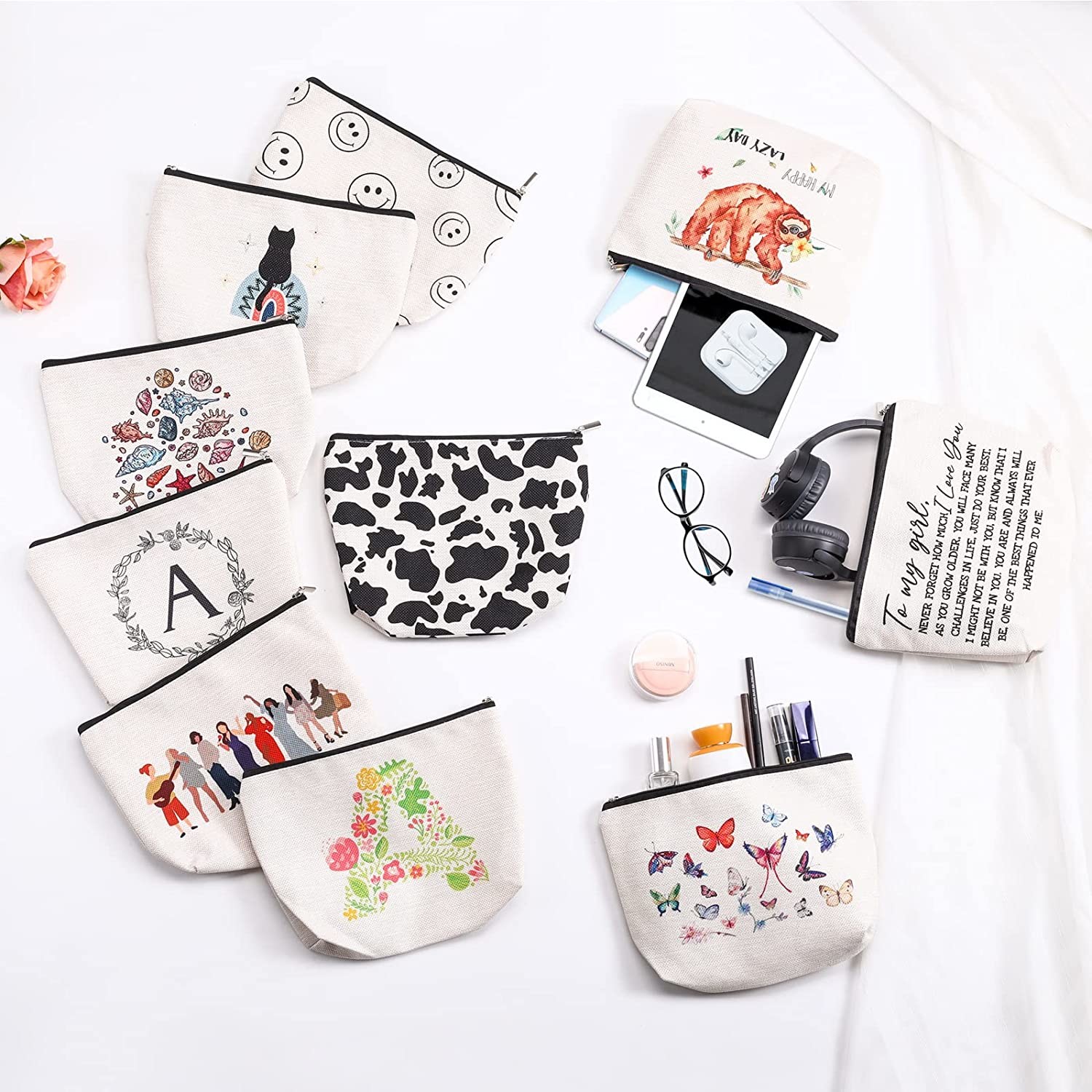 Dishy Makeup Bag for Women Cosmetic Toiletry Bag Waterproof Small Travel Toiletries Bags