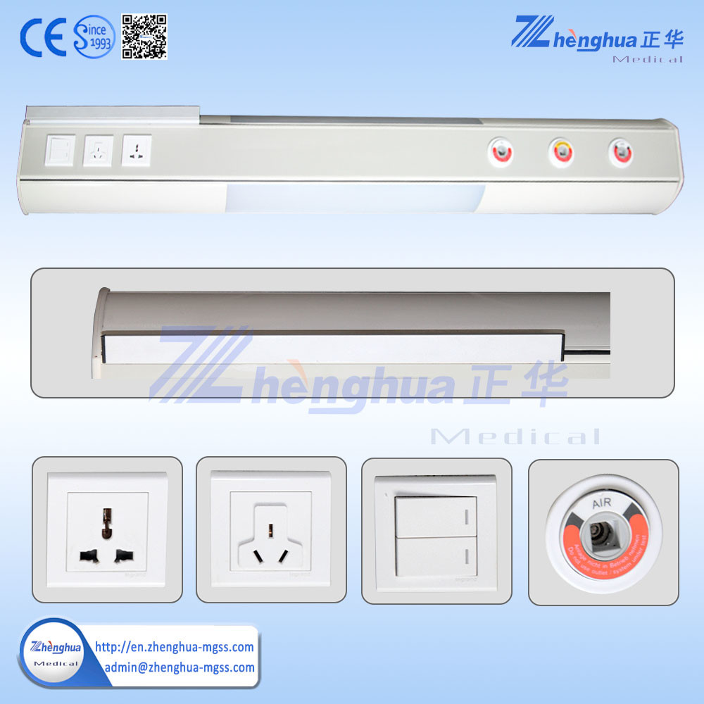 Aluminum Alloy Hospital Bedside Unit With Medical Gas Outlet