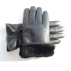 China Hot selling wholesale cheap genuine sheepskin fur real leather gloves winter on sale