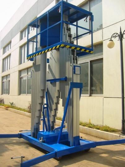 double the mast aluminum alloy lift/Aerial vertical work platform dual wast