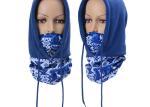 Skull Wind Resistant Fleece Face Mask Black Hat Camouflage Design Light Weight
